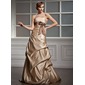 A-Line/Princess Strapless Court Train Satin Wedding Dress With Ruffle Sashes Beadwork (002000469)