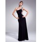 Sheath One-Shoulder Sweep Train Chiffon Prom Dress With Ruffle Beading (018004918) Sheath One-Shoulder Sweep Train Chiffon Prom Dress With Ruffle Beading (018004918)